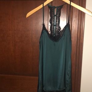 Green Silky Tank Top